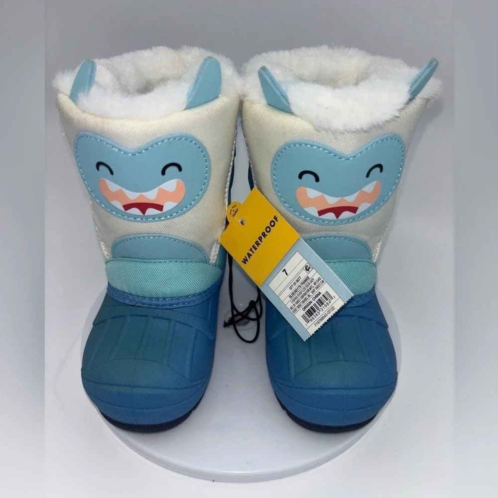 CAT & JACK Toddler Winter Boot Monster Frankie Snow Insulated‎ Waterproof Blue 7